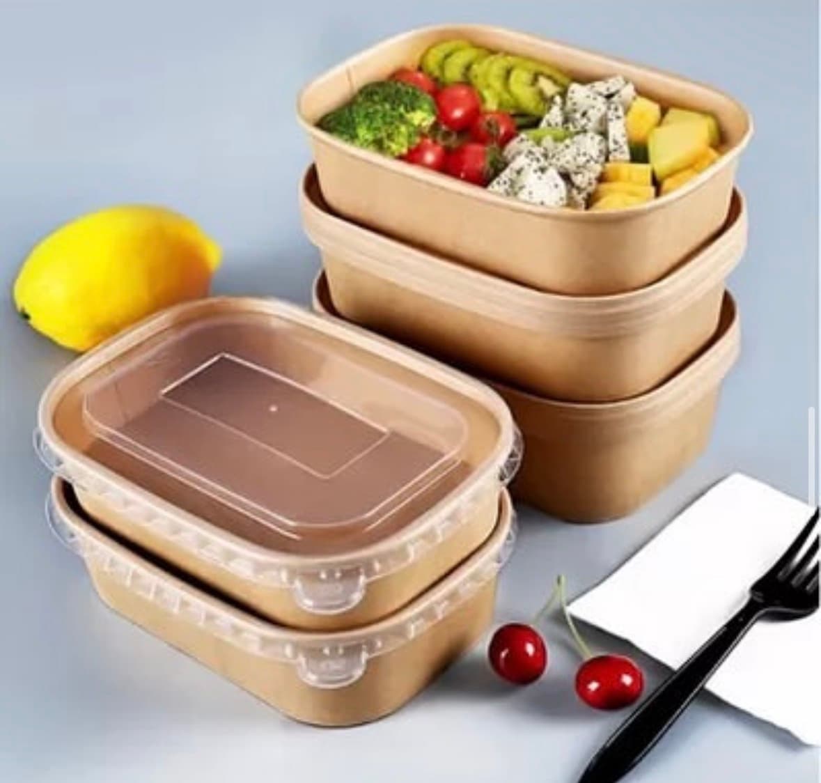 500ml Rectangular Kraft Bowl