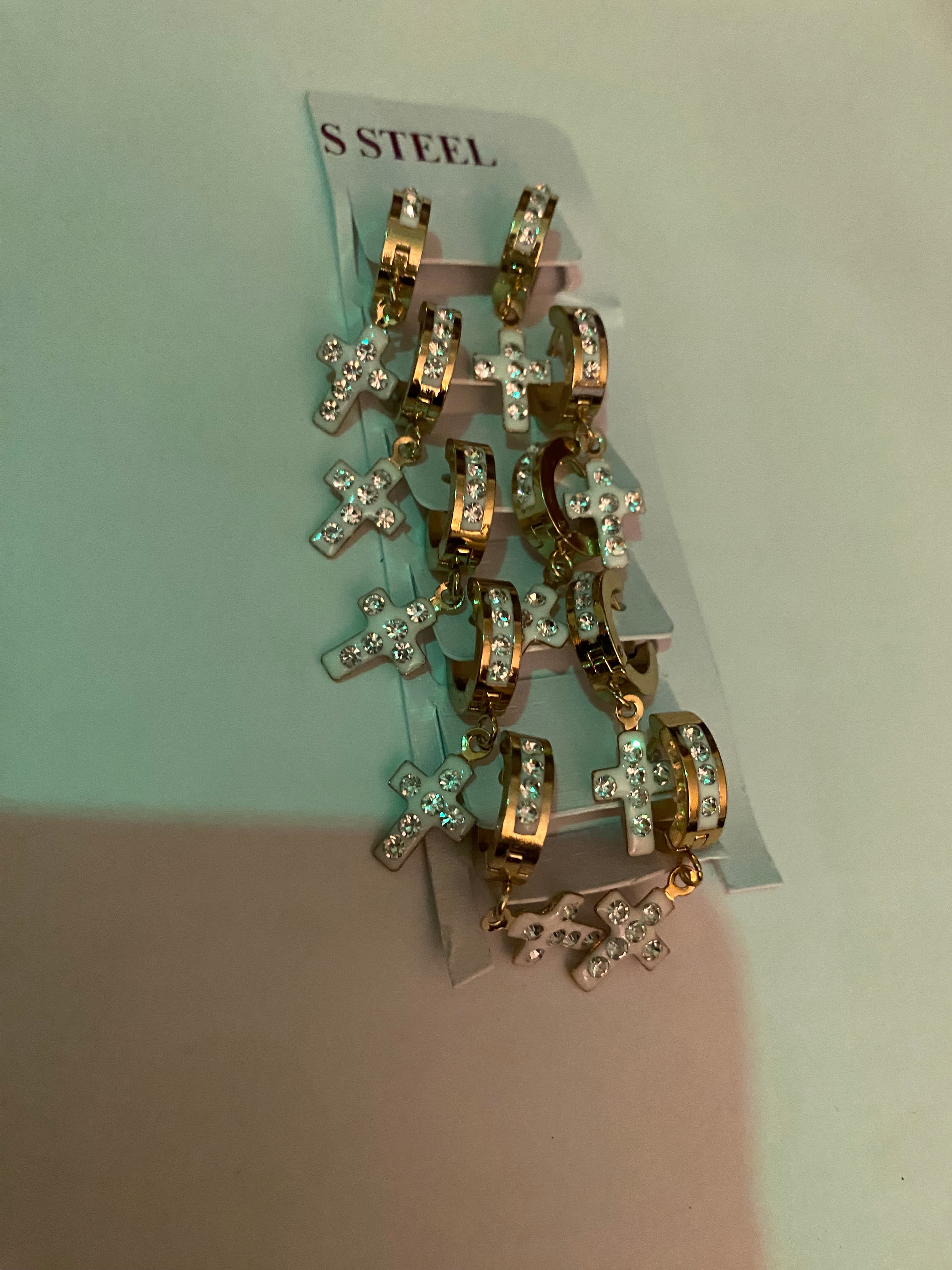 EARRINGS WITH CROSS